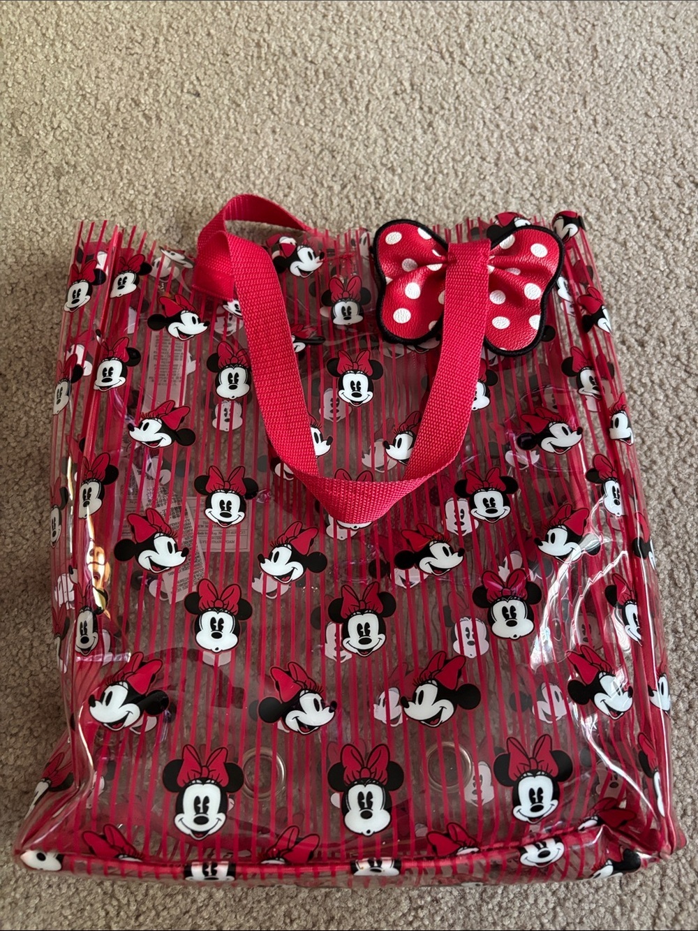 Disney Parks Minnie Mouse Clear Tote Bag with Bow